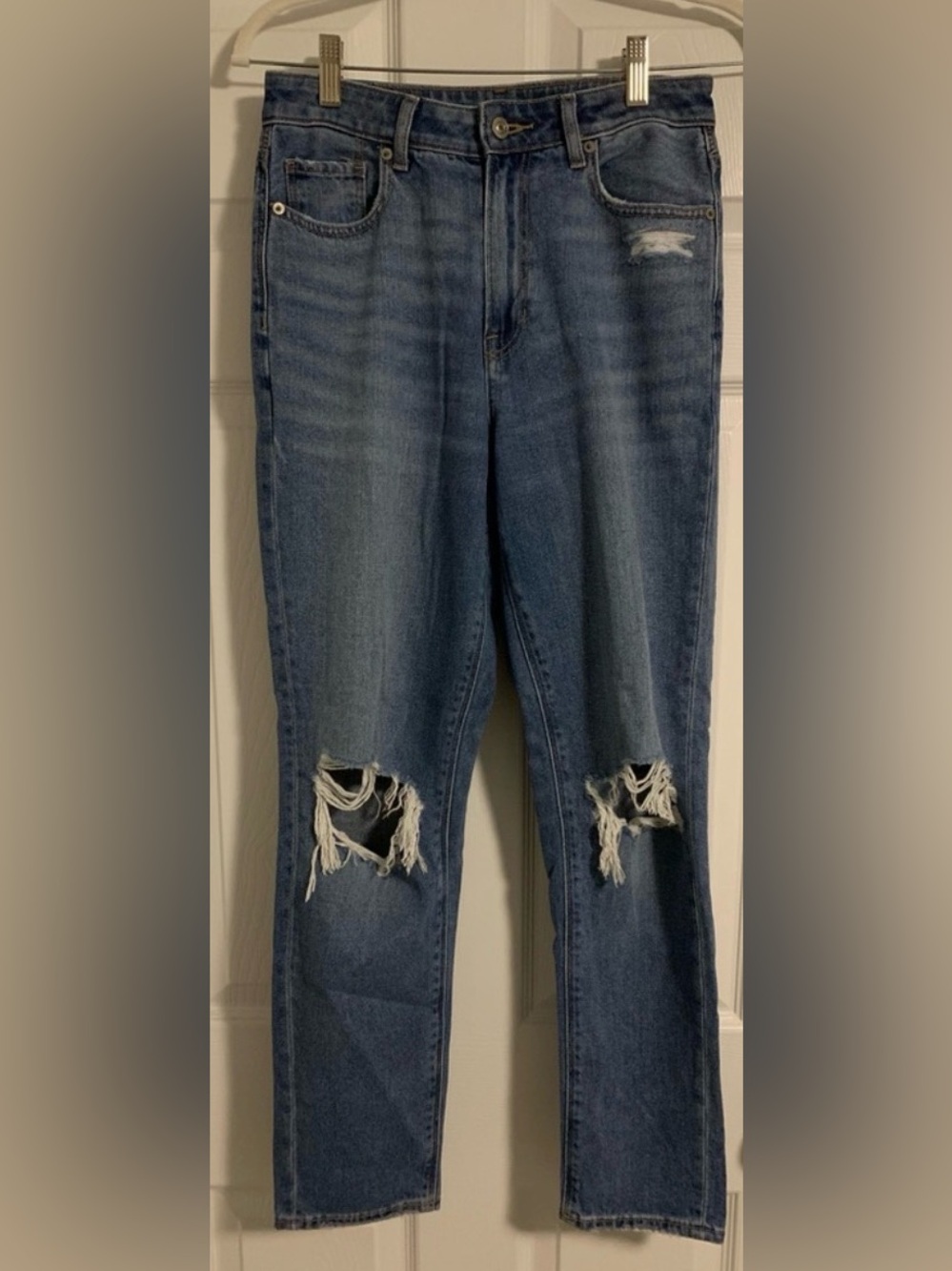 American Eagle Outfitters Distressed Blue Mom Jeans